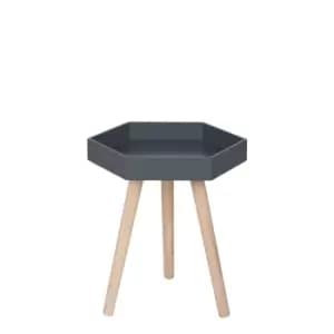 Grey MDF & Natural Pine Wood Hexagon Table K/D
