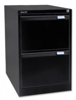 Bisley 2 Drawer Locking Foolscap Filing Cabinet - Black