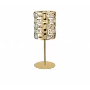 Impex Lola 1 Light Table Lamp Gold Crystal