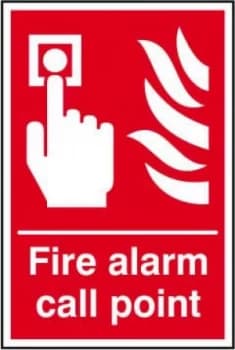 Fire Alarm Call Point Sign, S/A Vinyl