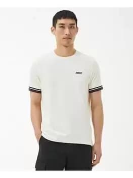 Barbour International Cooper Tipped Cuff T-Shirt - Cream, Size 2XL, Men