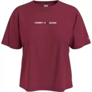 Tommy Jeans Linear Logo T Shirt - Red