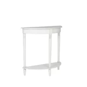 Elizabeth White Pine Wood Half Moon Console K/D