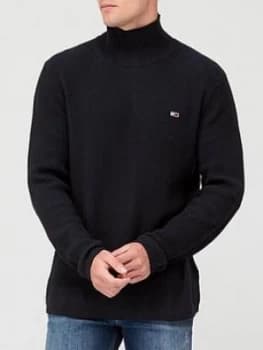 Tommy Jeans Tjm High Mock Sweater - Black