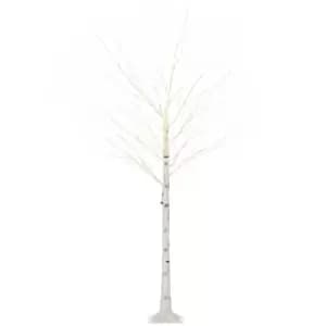 Pre-Lit Artificial White Birch Tree with 96 LED Lights 6ft, white