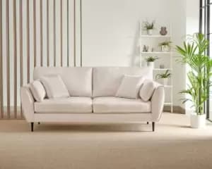Ida 3 Seater Soft Velvet Upholstered Sofa With Scatter Cushions And Birch Wood Frame