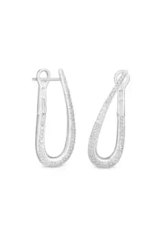 Sterling Silver 925 Cubic Zirconia Front To Back Earrings