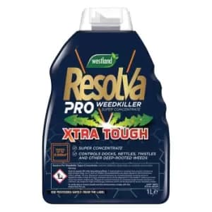 Resolva Pro Weedkiller Super Strength Concentrate Xtra Tough Treats 2500M2 1L