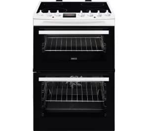 Zanussi ZCV69360WA Double Oven Ceramic Hob Electric Cooker