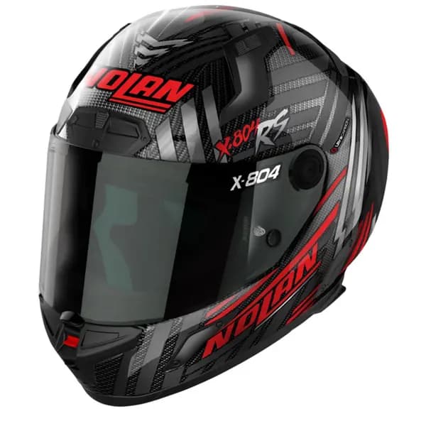 Nolan X-804 RS Ultra Carbon Spectre 018 Red Chrome Silver Full Face Helmet Size L