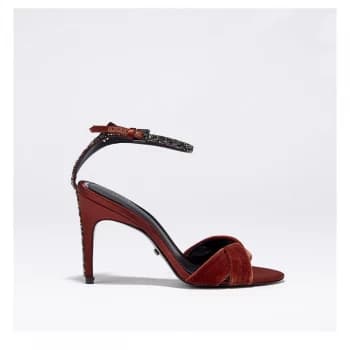 Reiss Hayden Heeled Sandals - Chestnut Satin
