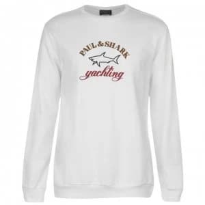 Paul And Shark Yacht Logo Crew Sweatshirt - White 010