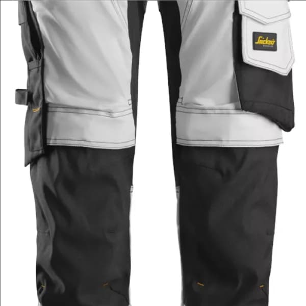 Snickers AllroundWork Stretch Trousers Holster Pockets - White/Black - 44