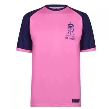 Team IPL Rajasthan Royals Cricket Training T Shirt Seniors - Pink/Blue