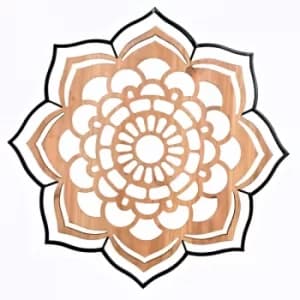 Hestia Wooden Wall Art Rosette Design on Wire Frame 52cm