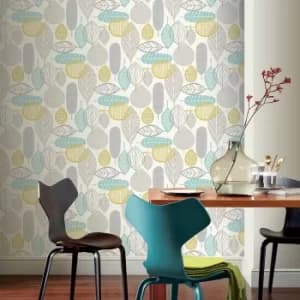 Malmo Teal Wallpaper Blue
