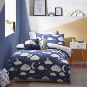 Peter Rabbit Sleepy Head Blue Duvet Cover and Pillowcase Set Blue