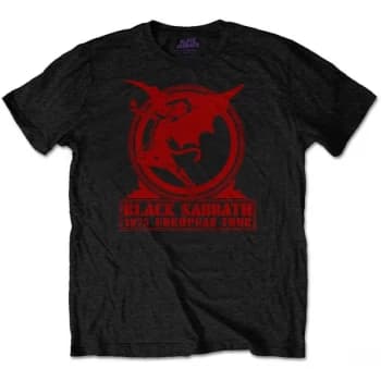 Black Sabbath - Europe '75 Mens Small T-Shirt - Black
