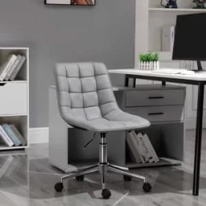 Carey Tufted Armless Office Chair, Grey