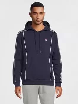 Fila Steven Fleece Over Head Piping Hoody - Navy/White, Size 2XL, Men