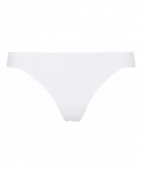 DKNY Classic cotton lace trim thong White