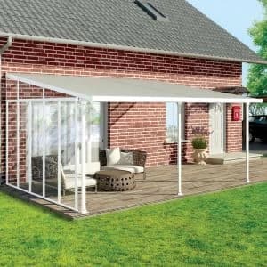 Palram - Canopia 4 Series White Patio Cover Side Wall, (L)3.19M (H)3.05M