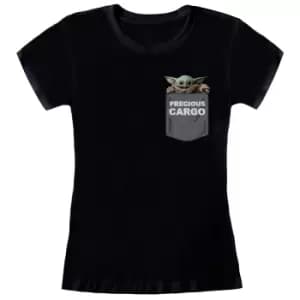Star Wars: The Mandalorian Womens/Ladies Precious Cargo The Child Fitted T-Shirt (M) (Black)