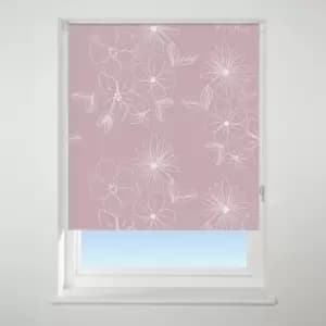 Universal Patterned Floral Cluster Pink Blackout Roller Blind Pink
