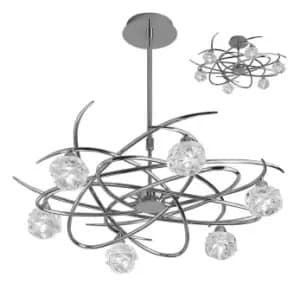 Maremagnum Semi Flush Convertible 6 Light G9, Polished Chrome