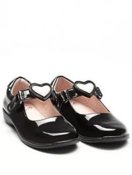Lelli Kelly Wide Fit Colourissima Heart Dolly School Shoes - Black Patent