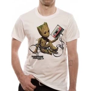 Guardians Of The Galaxy 2 Groot & Tape Unisex Large T-Shirt - White