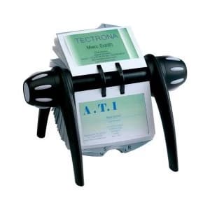 Durable VISIFIX Flip Rotary Index with 200 Business Pockets Black for 400 Cards