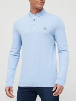 Hugo Boss Passerby Long Sleeve Polo Shirt Pastel Blue Size M Men