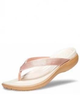 Crocs Capri Sequin Flip Flop Rose Gold Size 5 Women