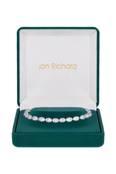 Rhodium Plated And Cubic Zirconia Tennis Bracelet - Gift Boxed