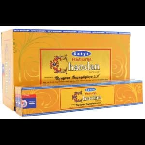 Box of 12 Packs of Natural Chandan Incense Sticks by Satya