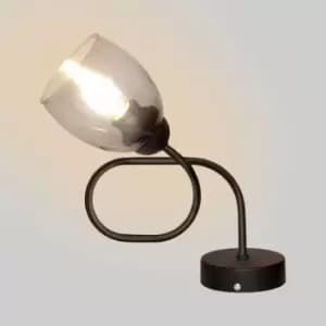 Helam Marietta Table Lamp Black, Smokey 22cm