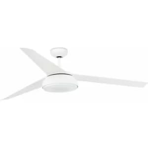 Vulcano white ceiling fan with light
