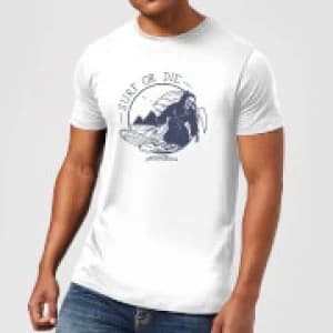 Native Shore Surf Or Die Mens T-Shirt - White - 3XL