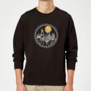 Harry Potter Hogwarts Castle Moon Sweatshirt - Black