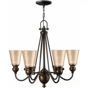 Loops - 6 Bulb Chandelier Hanging Pendant LIght Olde Bronze LED E27 60W Bulb