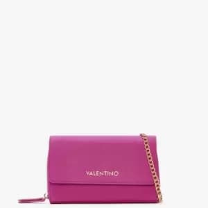 Valentino Bags Womens Zero Flap Wallet On A Chain In Fuxia