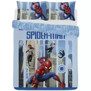 Skyscraper Duvet Cover Set (Double) (Blue/Red) - Spider-man