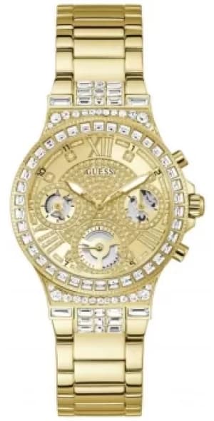 Guess MOONLIGHT Womens Crystal Set Gold Stainless Steel Watch