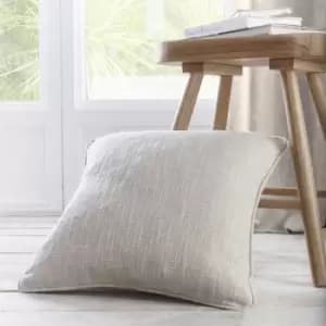 Appletree Loft Boucle Textured Weave Jacquard Piped Edge Filled Cushion, Grey, 43 x 43 Cm