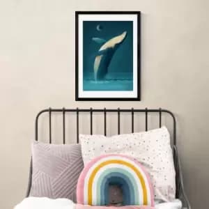 East End Prints Humpback Whale Print Blue