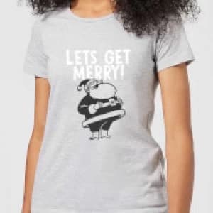 Lets Be Merry Womens T-Shirt - Grey - 3XL