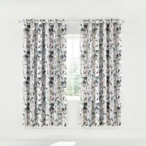 Helena Springfield Tolka Lined Curtains 66" x 72", Teal
