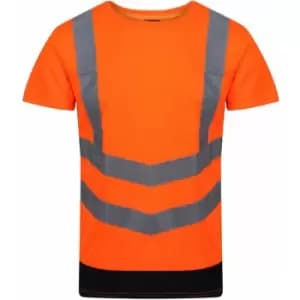 Regatta Mens Pro High-Vis Short-Sleeved T-Shirt (L) (Orange/Navy) - Orange/Navy