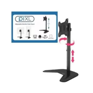 piXL Single Monitor Arm Desk Stand For Screens up to 32" Max Weight 10Kg Freestanding Height Adjustable Pivot Swivel 360